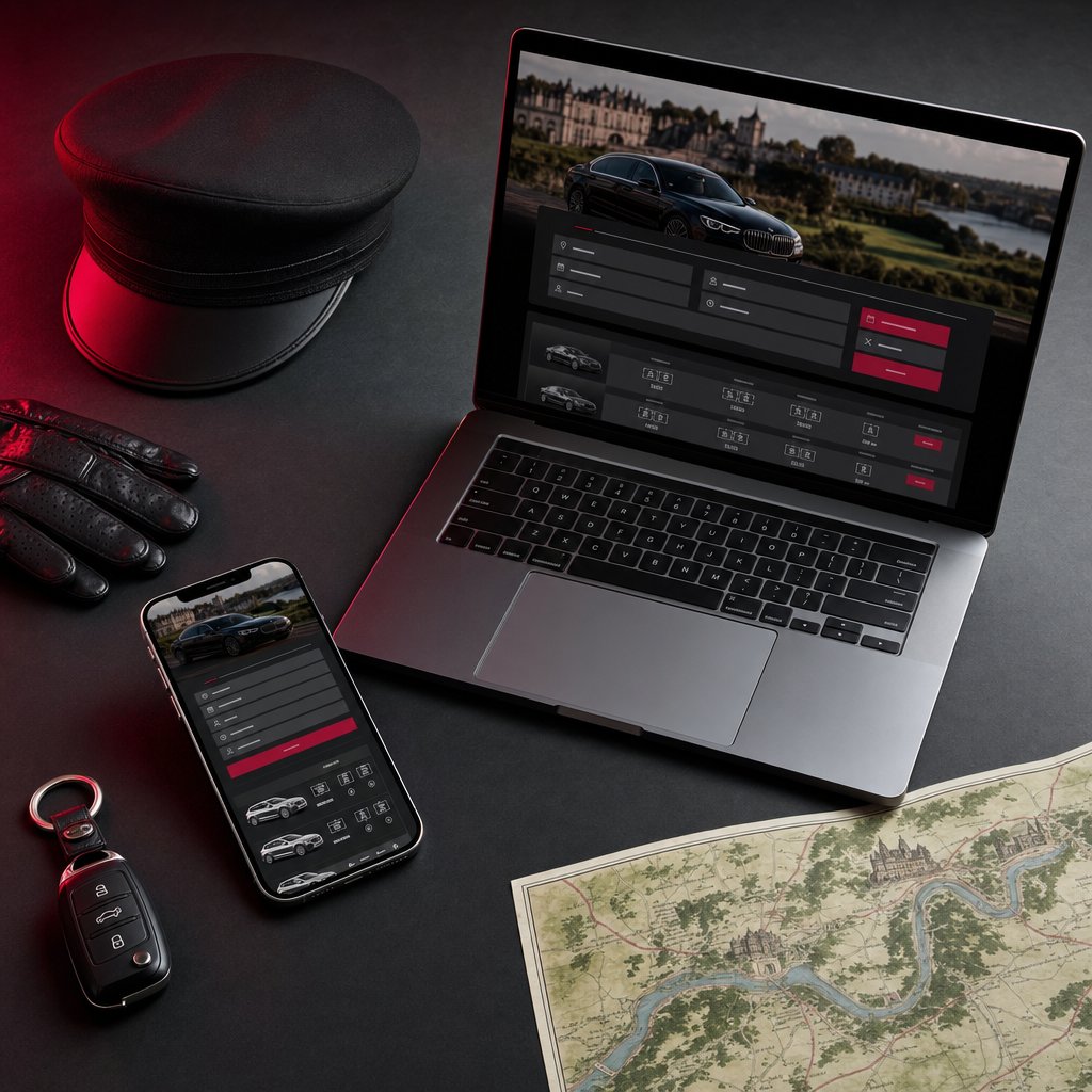 Module de réservation VTC affiché sur mobile et ordinateur — création de site internet VTC à Orléans dans le Loiret