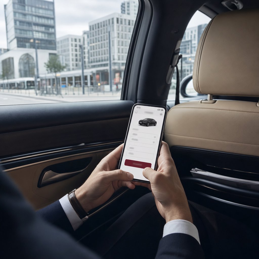 Réservation en ligne d’un VTC depuis un smartphone près de la gare de Rennes et du quartier EuroRennes