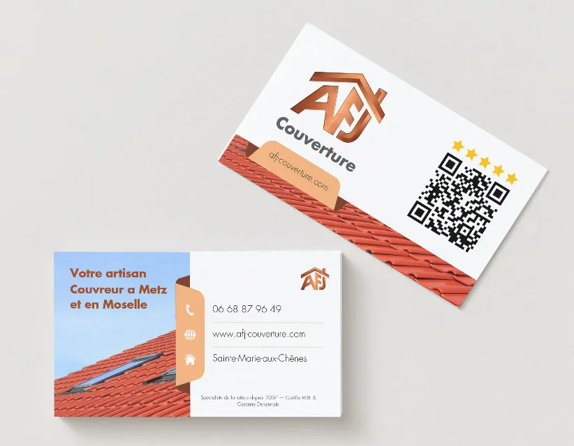 Mockup de la carte de visite AFJ Couverture en situation