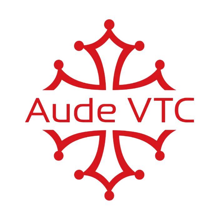 Logo Aude VTC — croix occitane, chauffeur privé Carcassonne