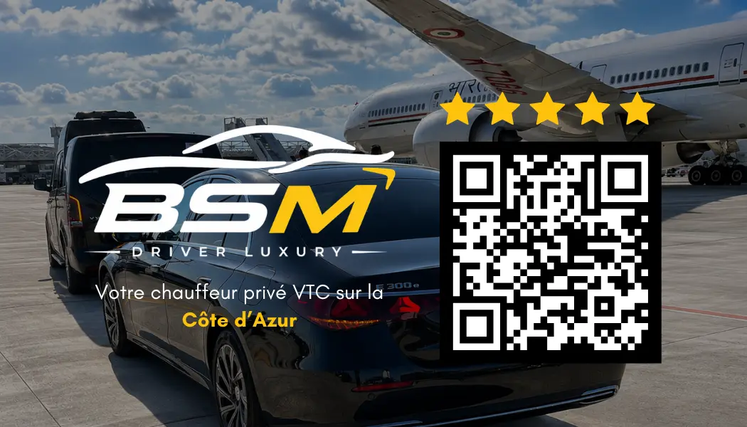 Carte de visite VTC BSM Driver Luxury avec QR code de réservation