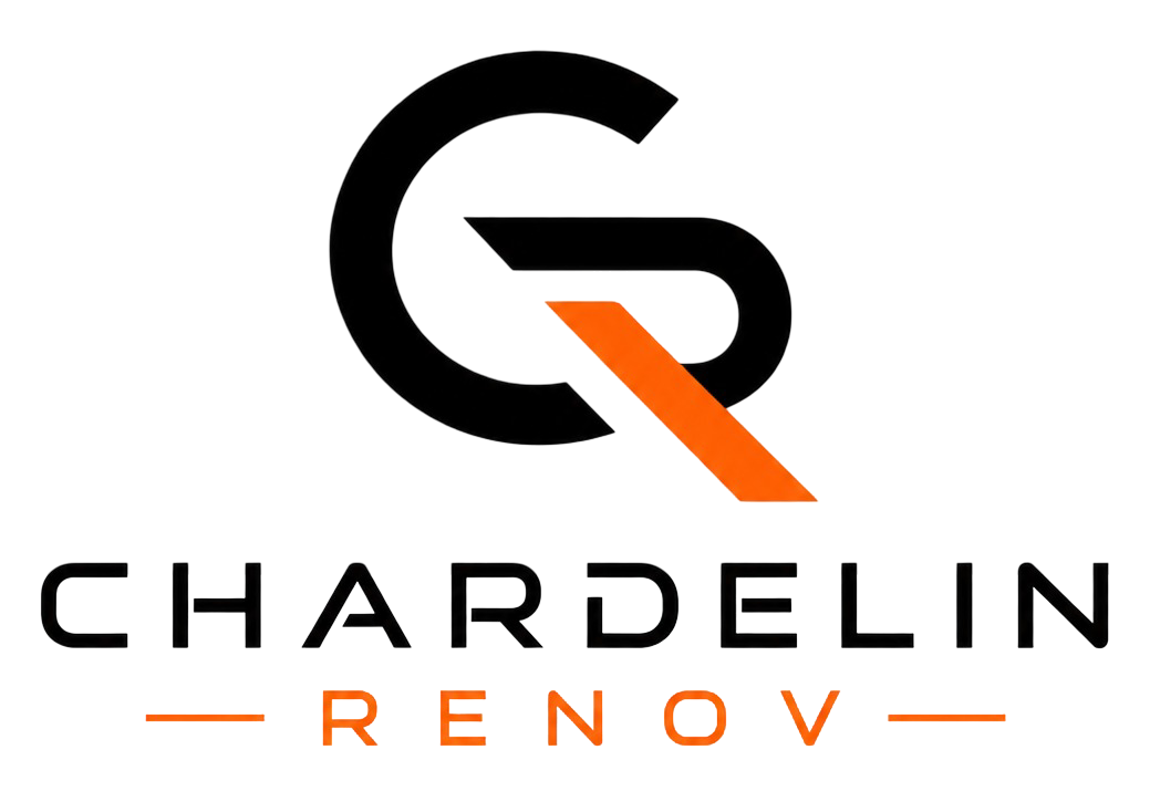 Logo Chardelin Renov — monogramme CR, couvreur & façade à Limoges