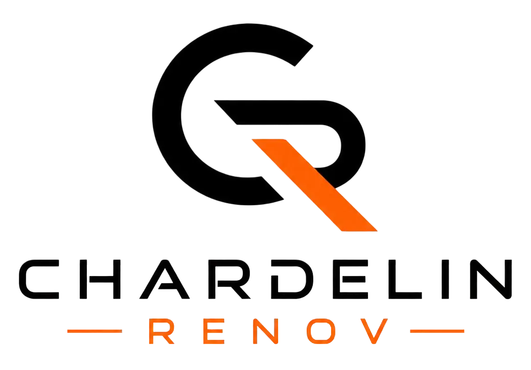 Logo Chardelin Renov — monogramme CR, couvreur & façade à Limoges