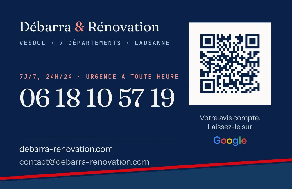 Carte de visite de Débarra & Rénovation — verso