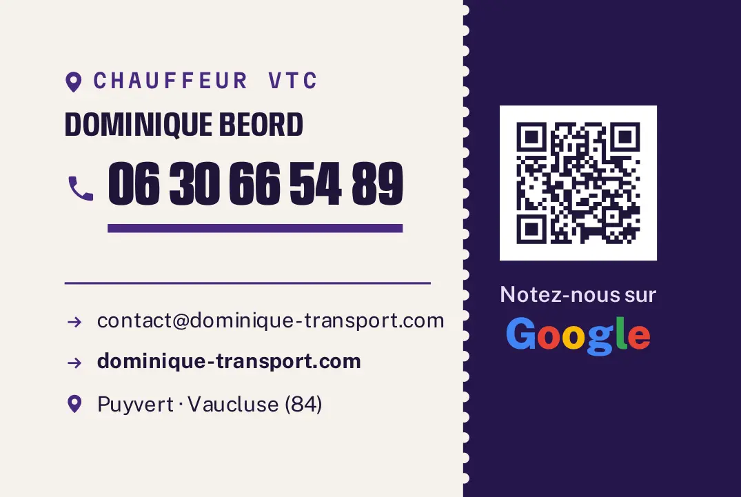 Carte de visite de Dominique Transport — verso