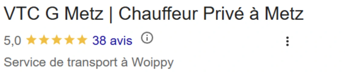 Fiche Google de VTC G Metz — 5,0 sur 38 avis, service de transport à Woippy