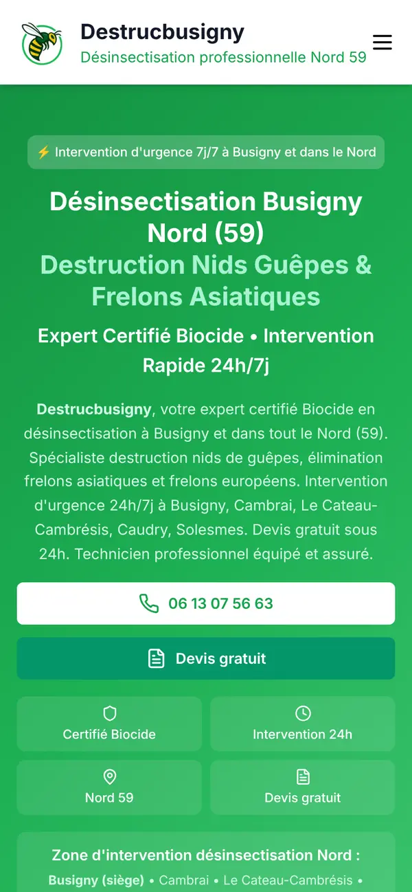 Le site de Destrucbusigny sur téléphone