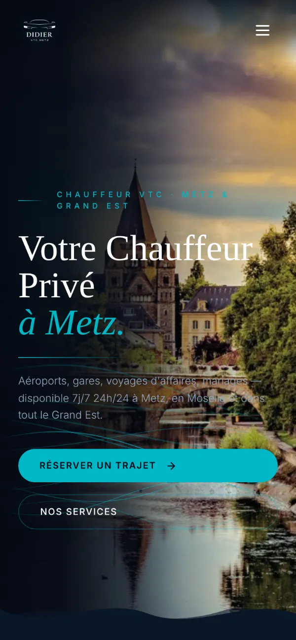 Le site de Didier VTC Metz sur téléphone