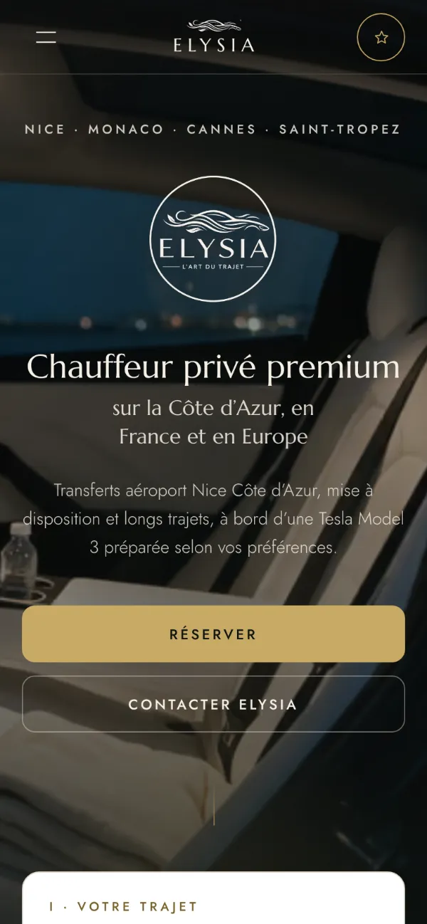 Le site de ELYSIA sur téléphone