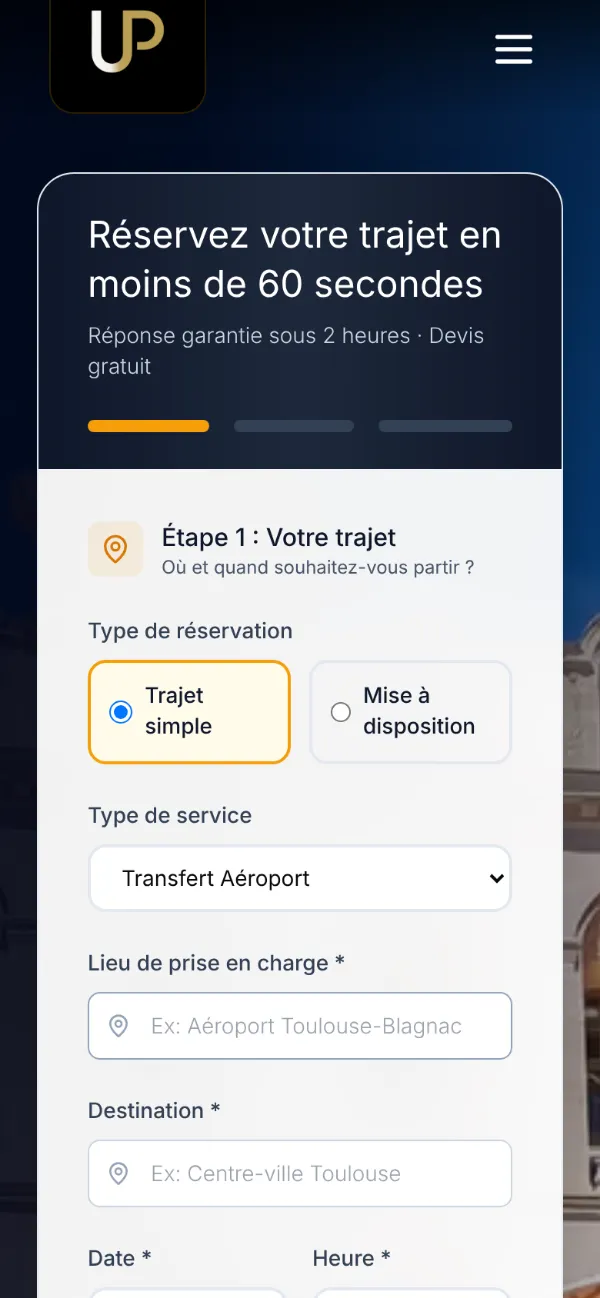 Le site de Urban Prestige sur téléphone