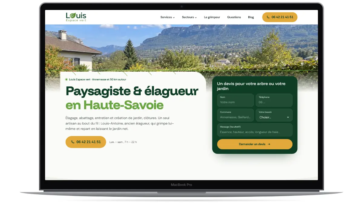 Louis Espace vert — site créé par Ozymandias Agency