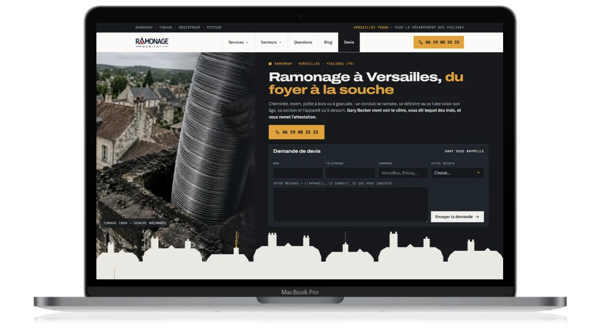 Site Ramonage Habitat, ramoneur à Versailles, créé par Ozymandias