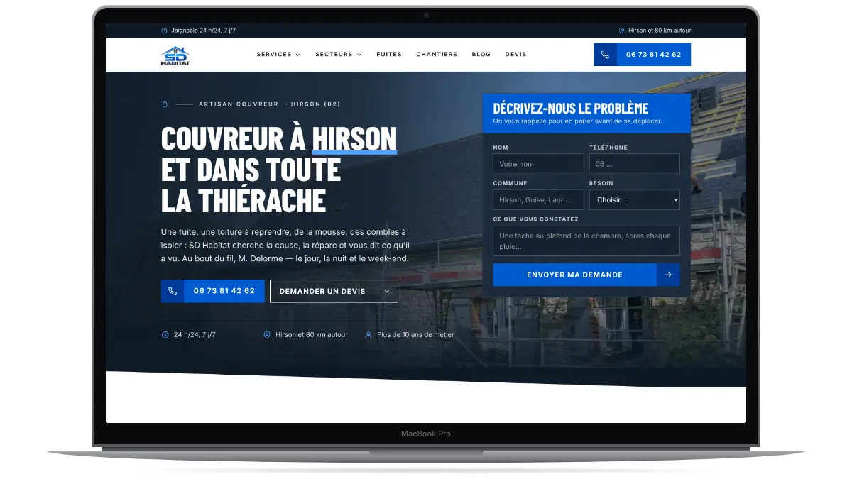 Site SD Habitat, couvreur à Hirson, créé par Ozymandias