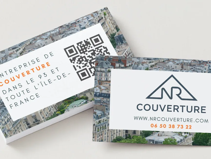 Cartes de visite NR Couverture — verso avec QR code Île-de-France