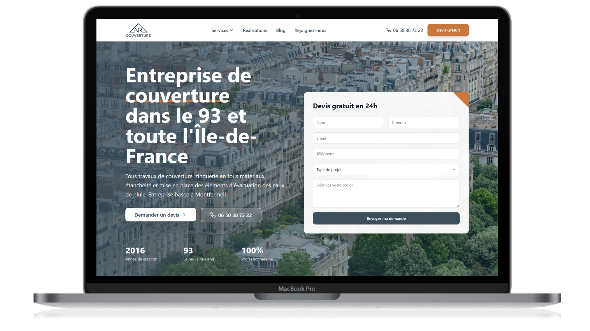 Site NR Couverture - Exemple de realisation Ozymandias