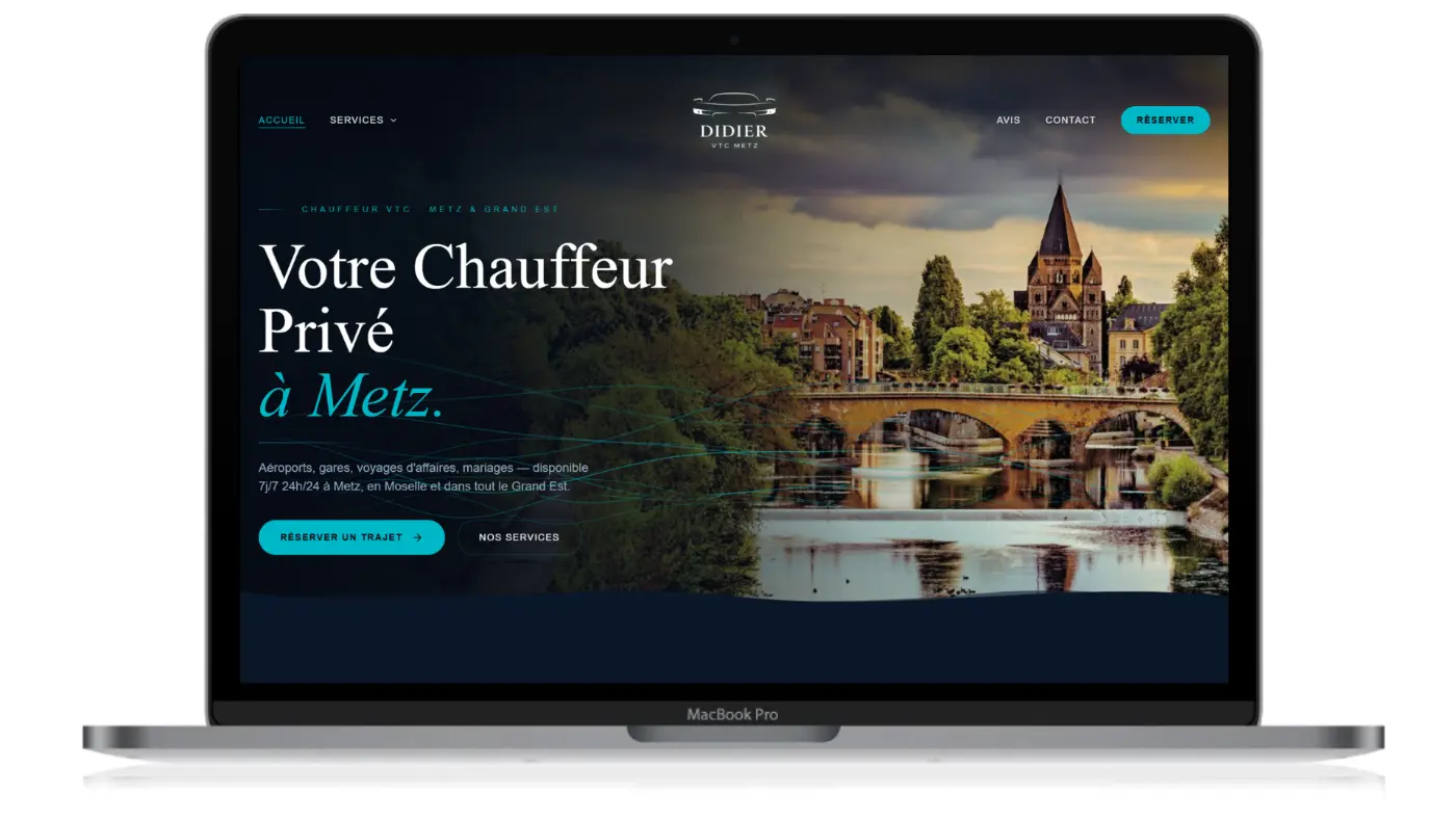 Site web VTC avec module de réservation créé par Ozymandias
