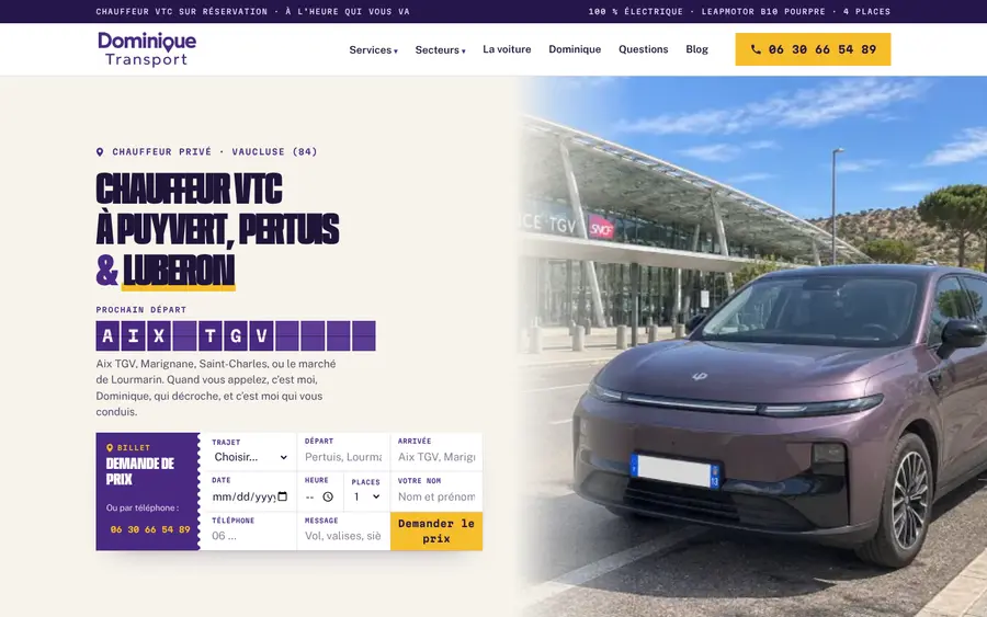 Site dominique-transport.com créé par Ozymandias
