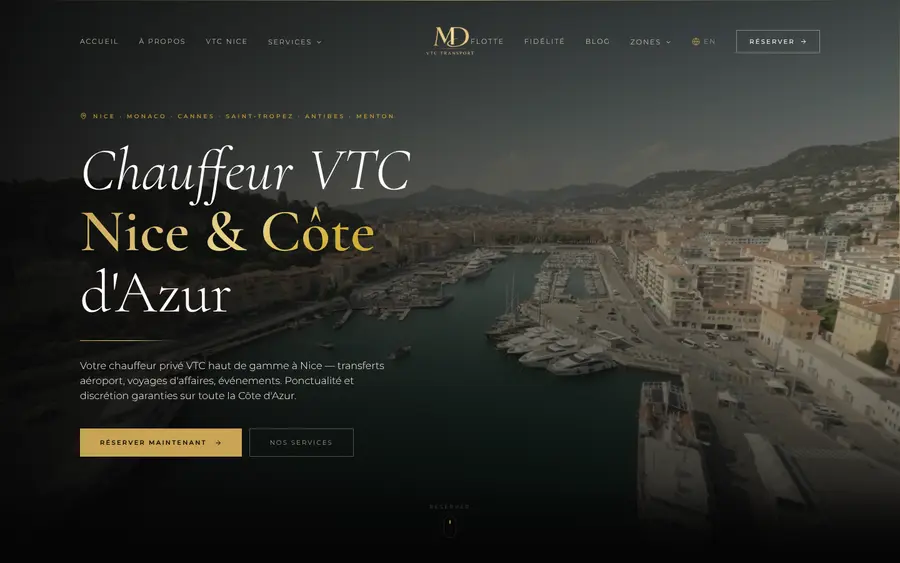 MD VTC Transport — Chauffeur privé à Nice et sur la Côte d'Azur (06)